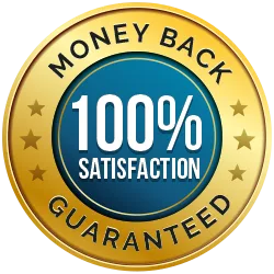 100% Satisfaction Money-Back Guarantee Seal
